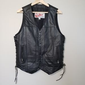 Stallion Boot & Jean Black Leather Vest